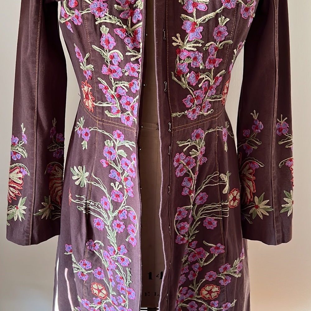 Vintage Embroidered Floral Duster Coat - Picture 12 of 16